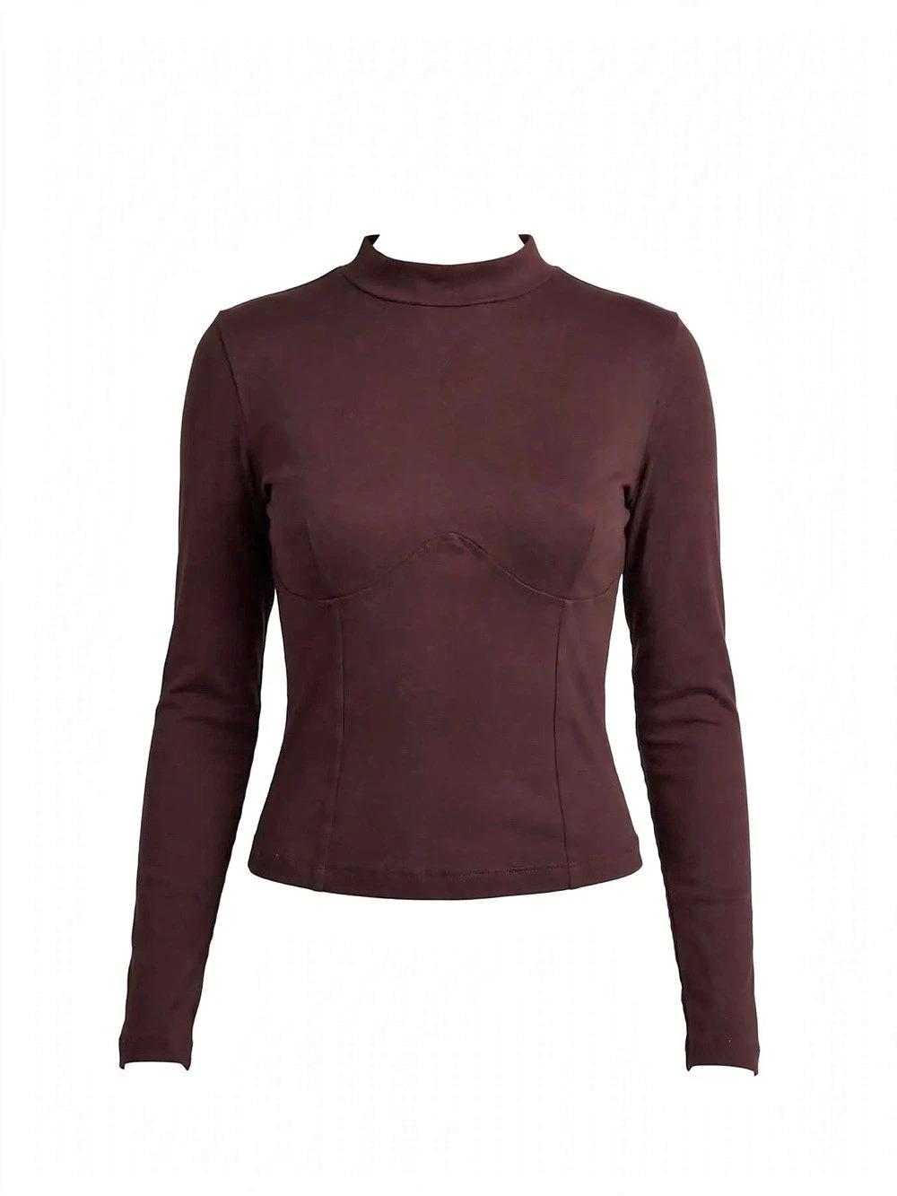 Long Sleeve Mock Neck Cropped Top in Black